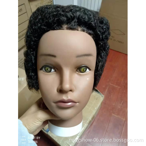 Fast delivery college doll head real human hair afro mannequin head for hairdressers training